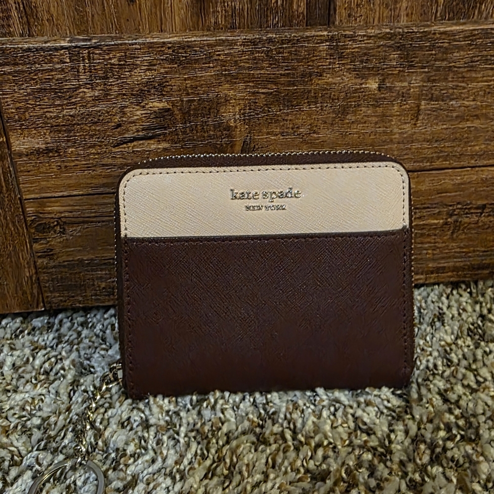 Kate Spade Zip Wallet (Burgundy & Pink)
